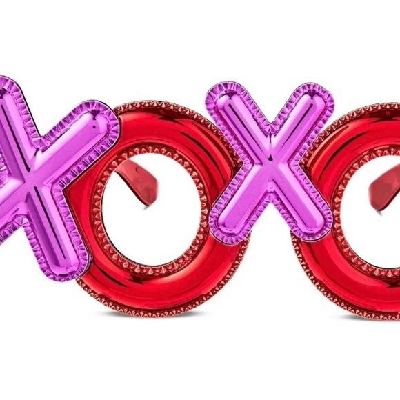 Way To Celebrate Red and Pink XOXO Glasses 8 Pack NWT - Picture 3 of 6